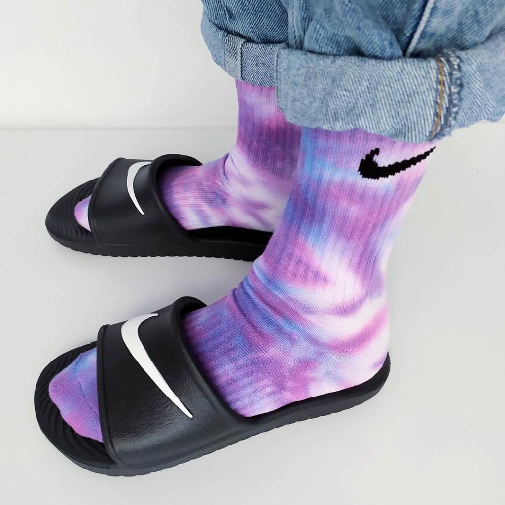 Tie-dye Nike socks mix colours Unicorn. Hand dyed 100% authentic Nike socks. Shop NOW! - Colour Trip