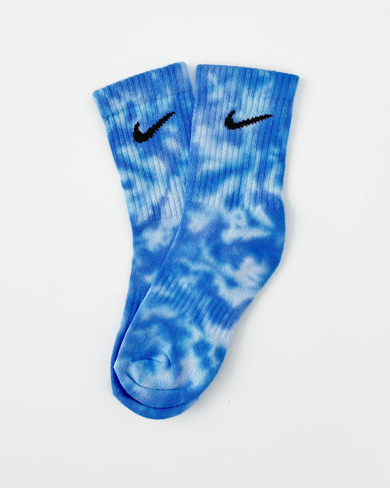 Blue Ocean Tie Dye Nike Socks - Main Image
