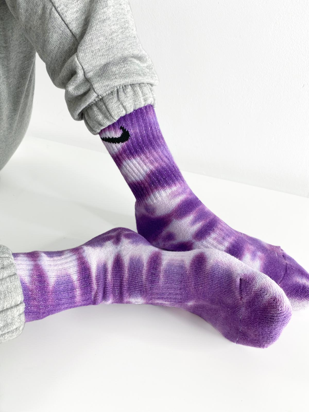 Grape Stripes - Tie Dye Nike Socks